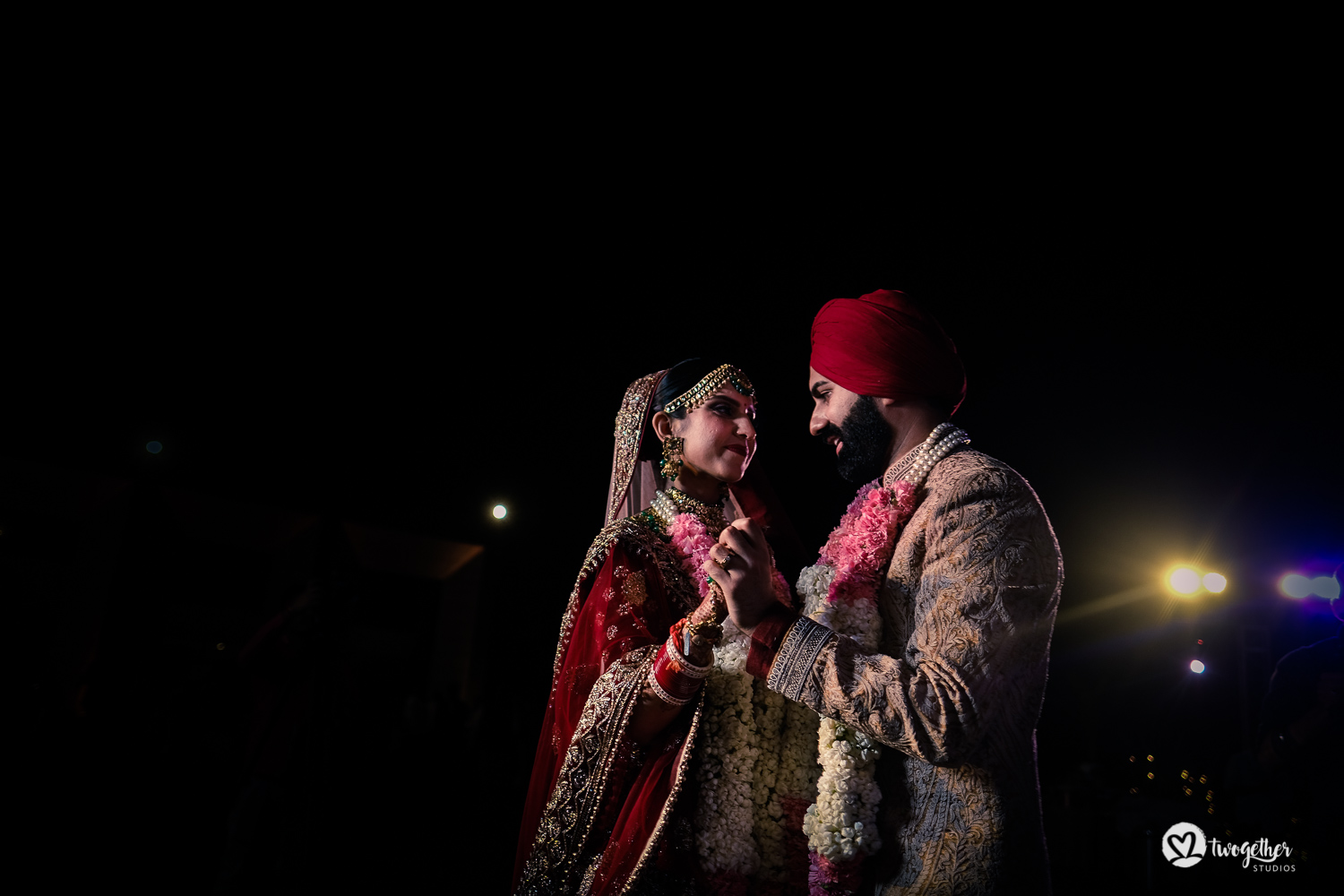 Indian couple dance at a Delhi wedding.