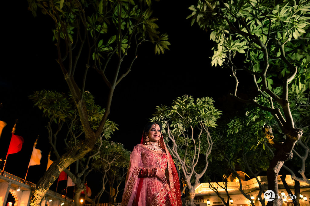 Indian bridal photo at Udaipur destination wedding