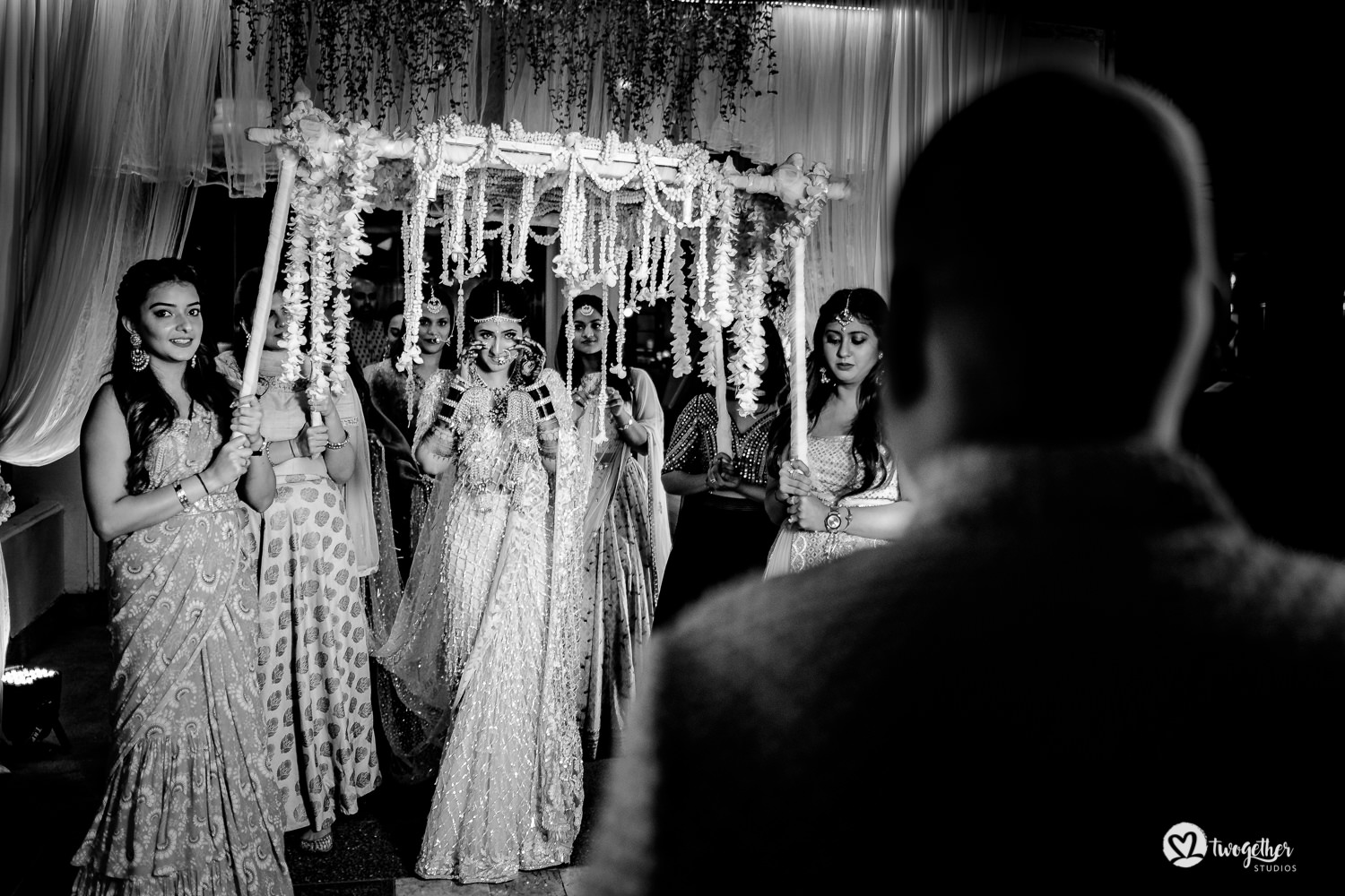 Indian bridal entry at Bangkok destination wedding.