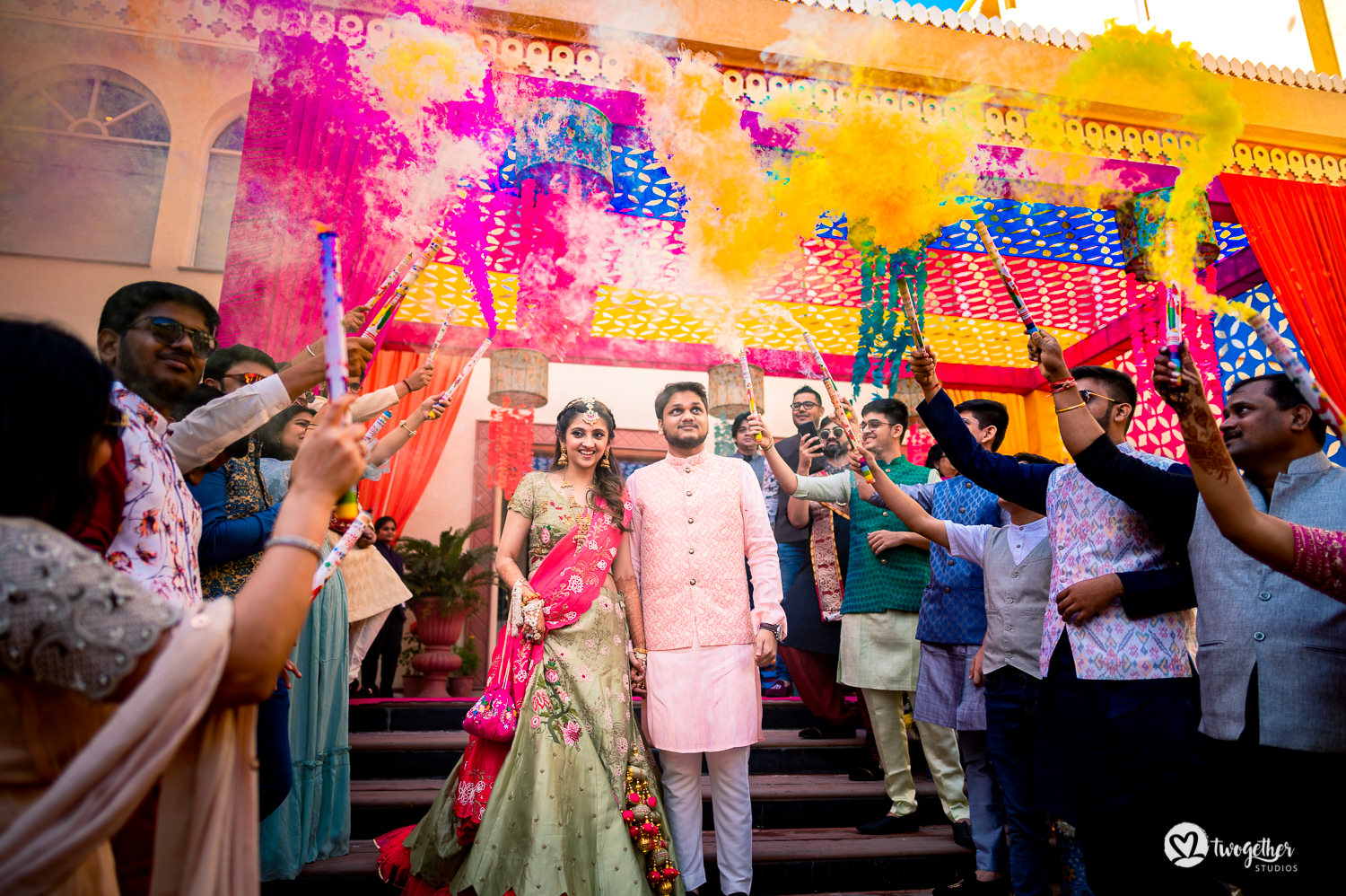 Couple entry in Jaipur destination wedding.