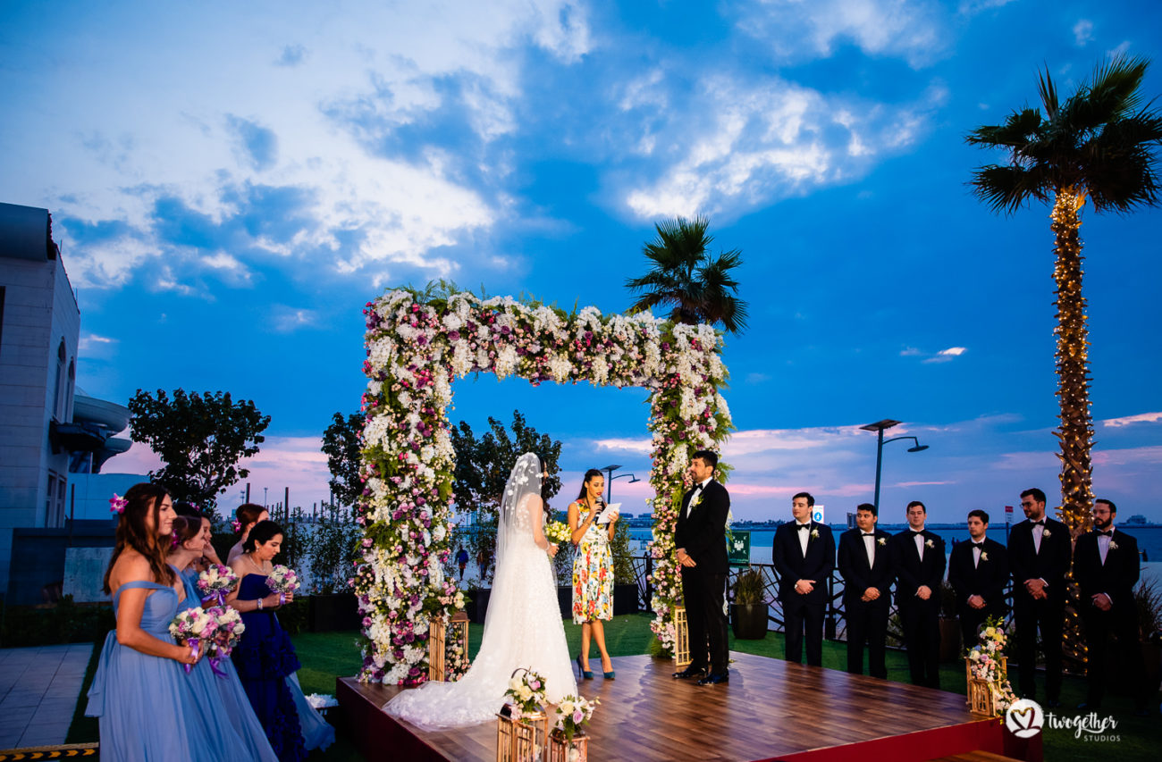 A beautiful wedding ceremony at Dubai destination wedding.
