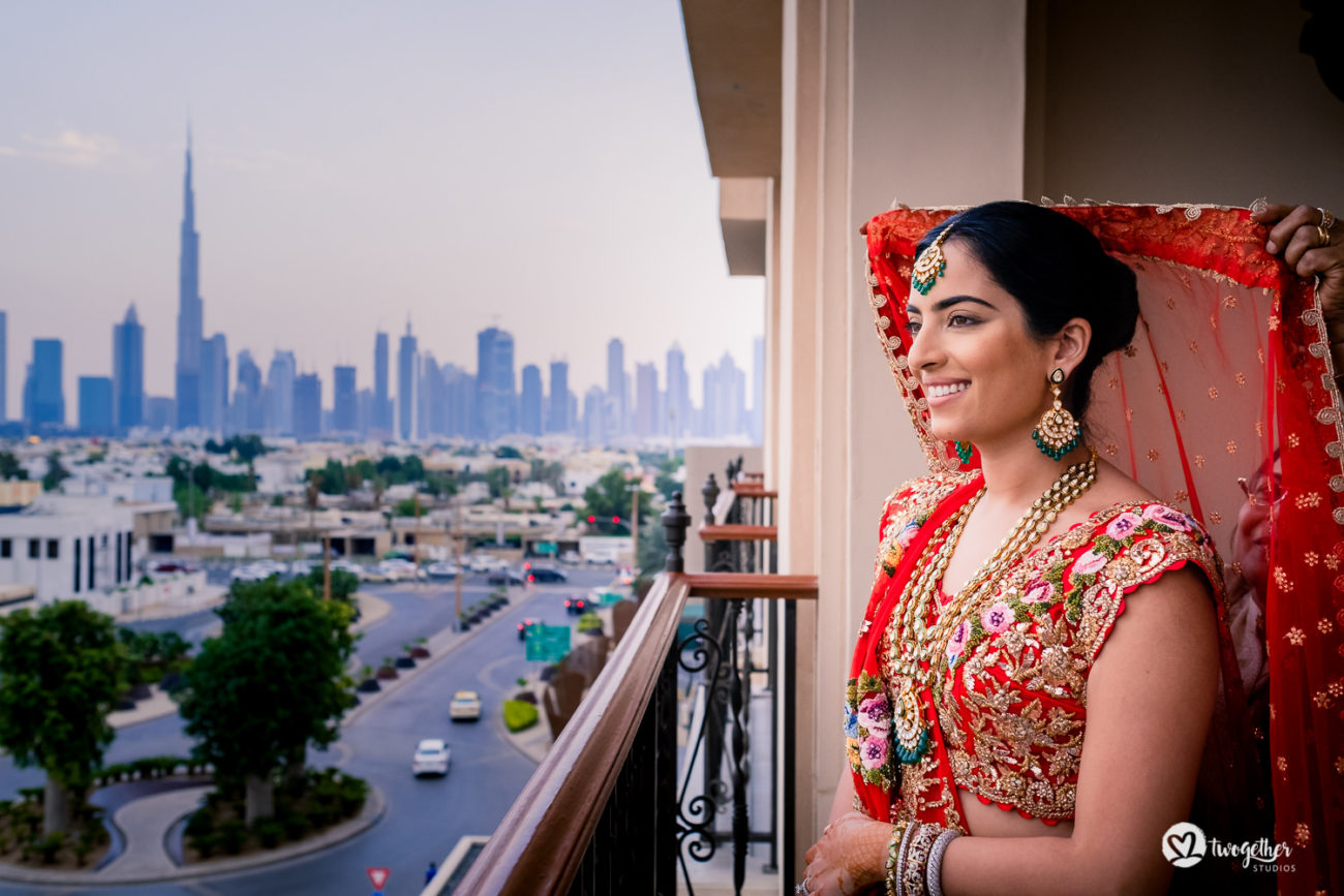 Indian bride at a Dubai destination wedding.