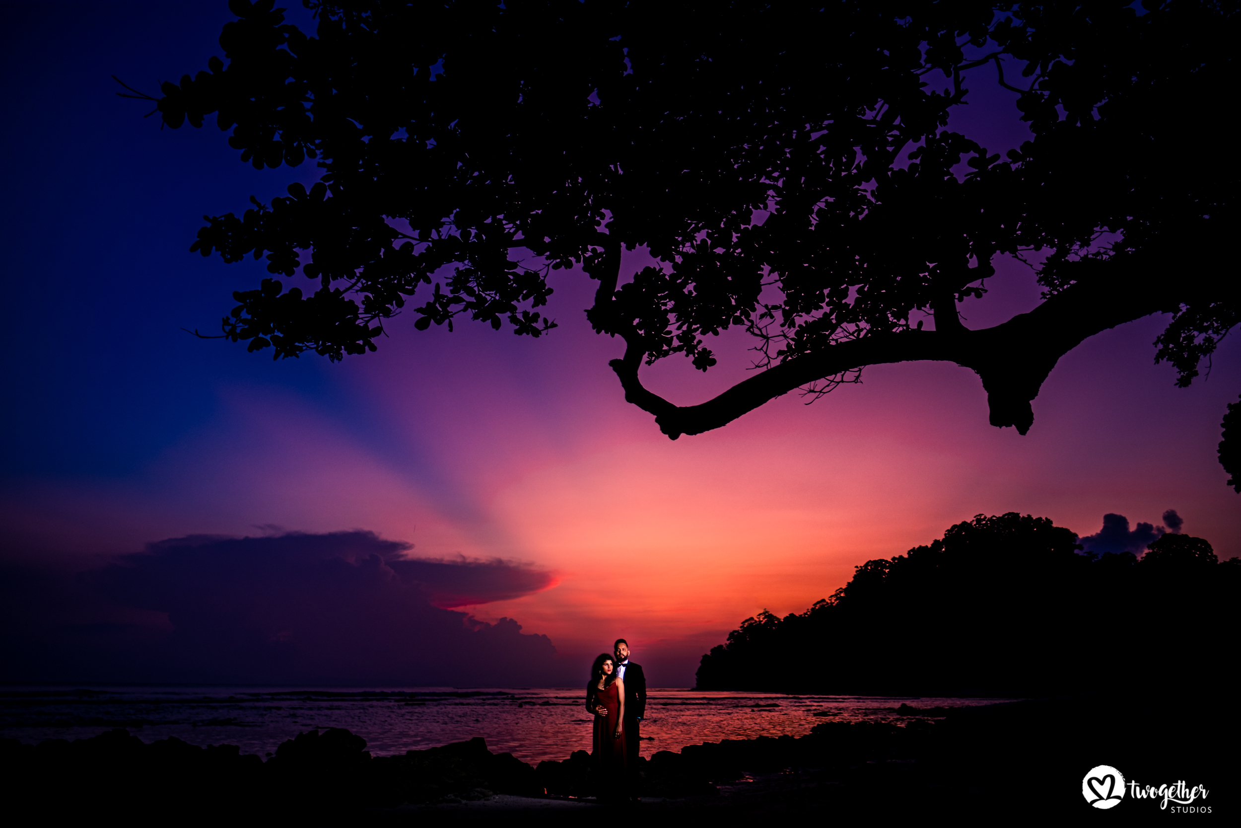 Andaman islands prewedding couple shoot at sunset.