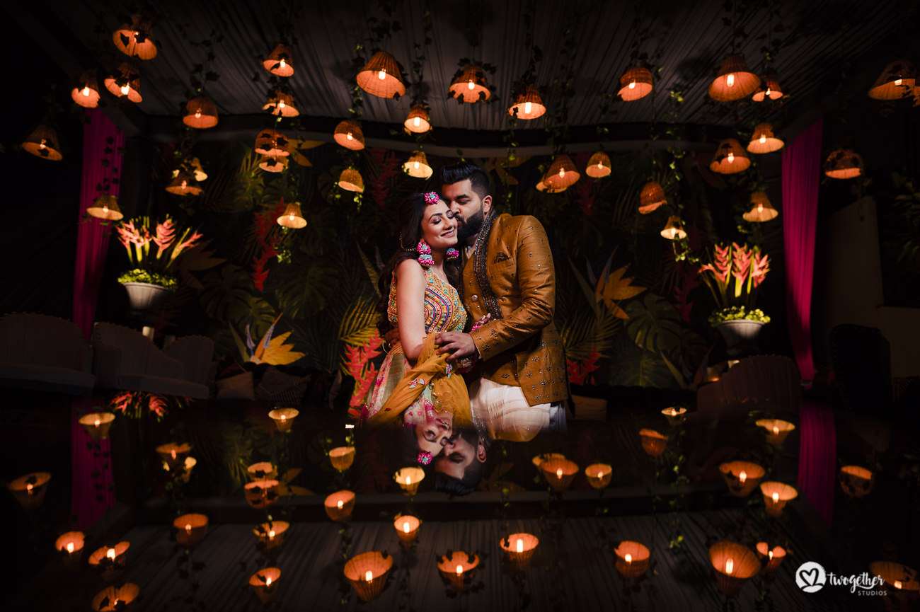 Indian couple portrait in a Delhi wedding.